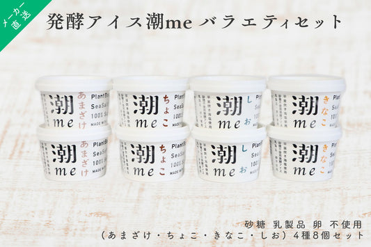 【メーカー直送】発酵アイス 潮me 8個セット 砂糖 乳製品 卵 不使用 シオミーアイス (ちょこ・しお・きなこ・あまざけ) プラントベース ここく 宮崎
